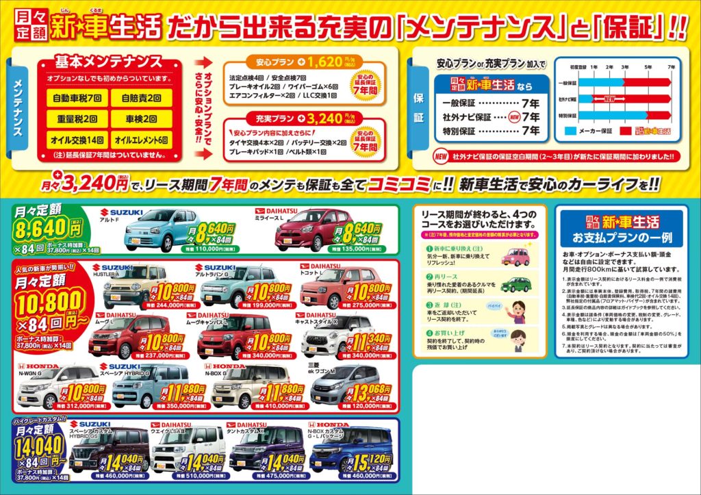 新車　リース契約